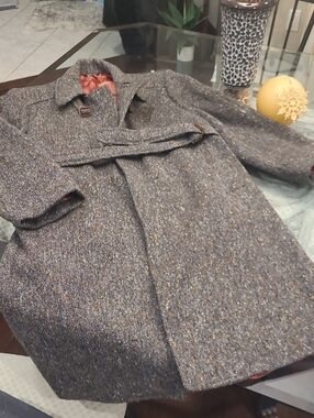 Balmain Mens Brown Long Vintage Wool.coat 42 Regular